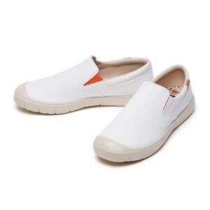 UIN White and Tan Slip-On Flats